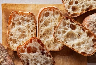 Pan de Cristal with open crumb